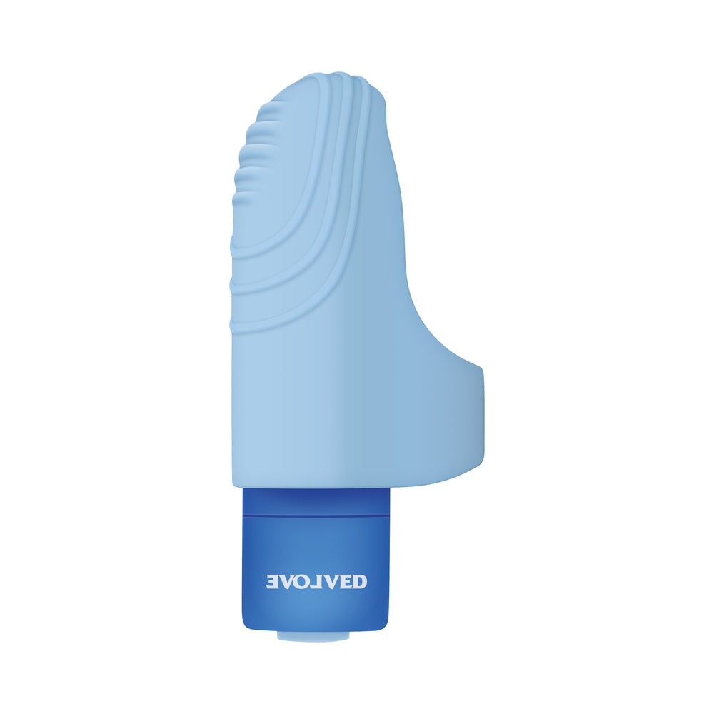 EVOLVED FINGERLICIOUS RECHARGEABLE SILICONE FINGER VIBRATOR BLUE