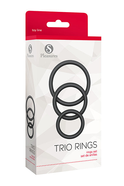 S PLEASURES - TRIO RINGS SET BLACK