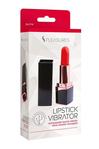 S PLEASURES - LIPSTICK VIBRATOR BLACK/RED