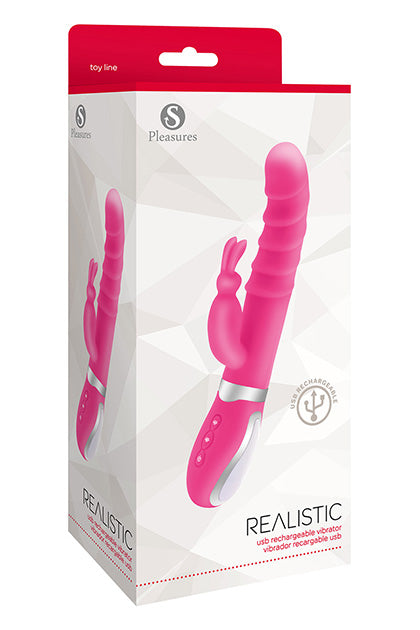 S PLEASURES - REALISTIC VIBRATOR HOT PINK