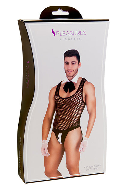 S PLEASURES LINGERIE - DISFRAZ MAYORDOMO SET NEGRO/BLANCO TU