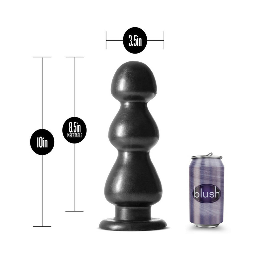BLUSH - JET FIERCE 10 pulg. TAPÓN ANAL NEGRO METÁLICO DE CARBONO