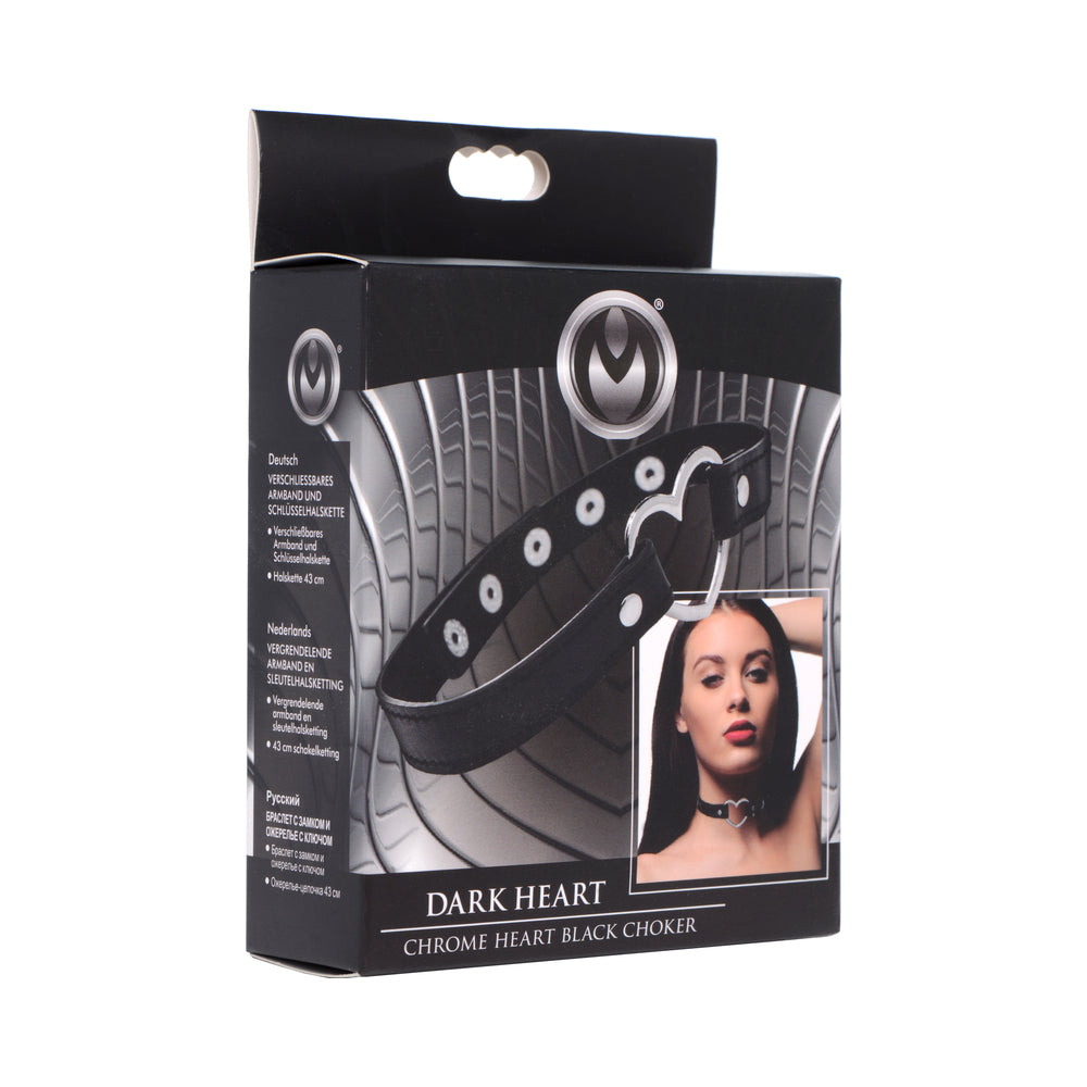 XR BRANDS - MASTER SERIES DARK HEART CHROME HEART CHOKER BLACK
