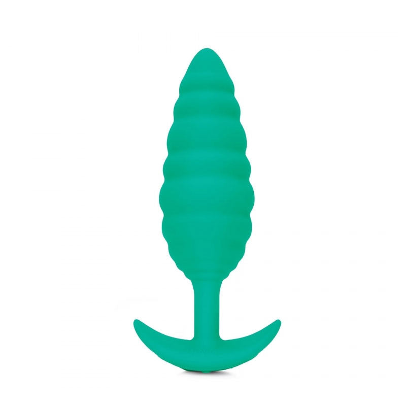B-VIBE - TWIST RECHARGEABLE VIBRATING SILICONE TEXTURED ANAL PLUG GREEN