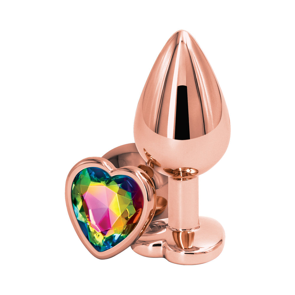 NS NOVEDADES - PLUG ANAL ROSA CORAZÓN ACTIVO TRASERO MEDIANO