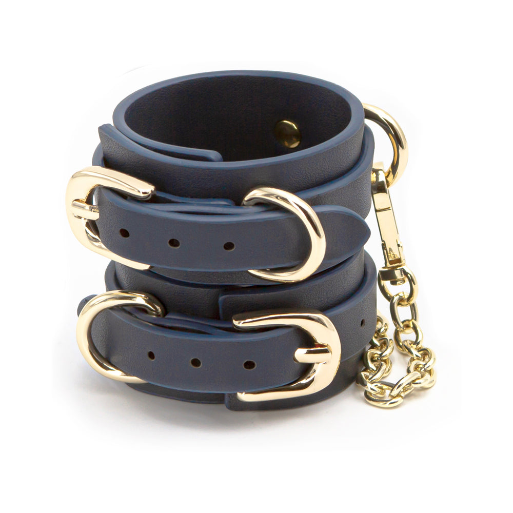 BONDAGE COUTURE WRIST CUFFS BLUE