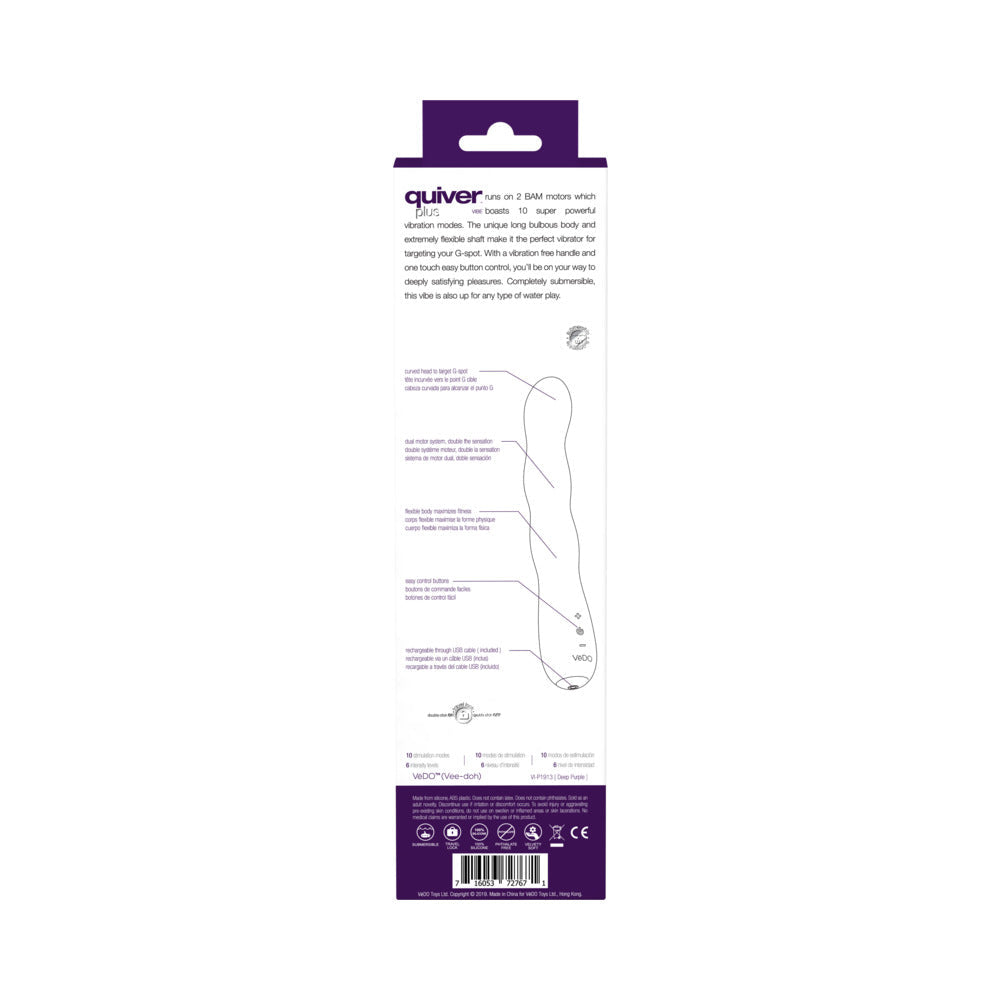 VEDO - QUIVER PLUS RECHARGEABLE VIBE DEEP PURPLE