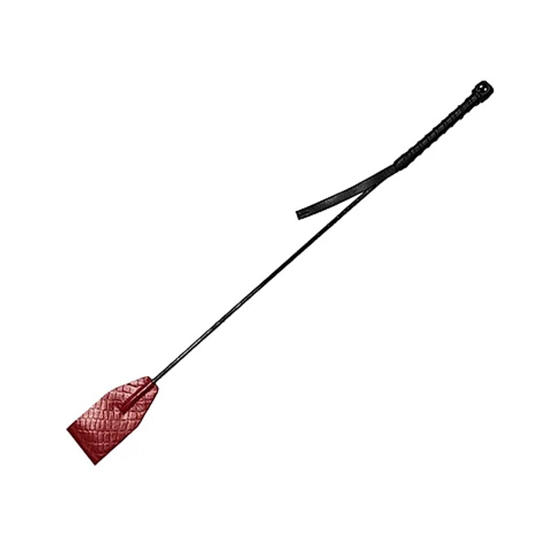 LEATHER RIDING CROP BURGUNDAY & BLACK