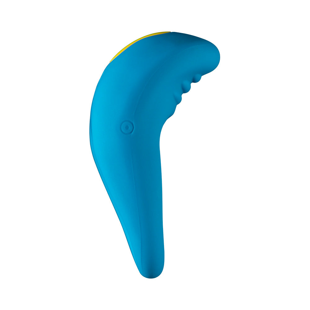 ROMP JUKE RECHARGEABLE SILICONE VIBRATING PENIS RING LIGHT BLUE