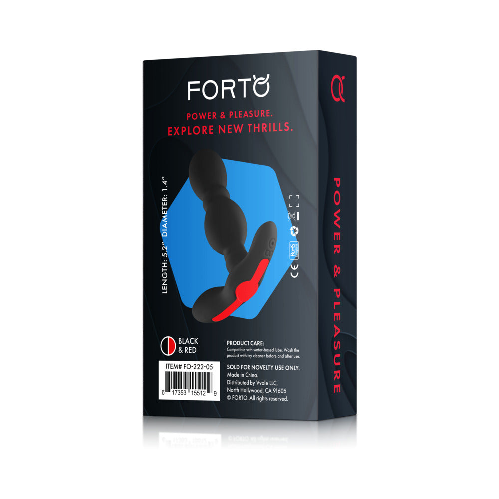 FORTO - VIBRATING ANAL PLUG RECHARGEABLE SILICONE BLACK