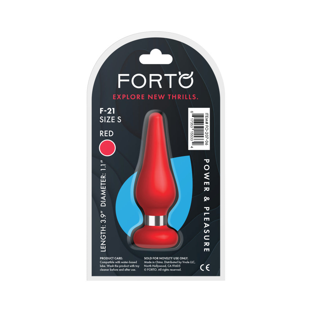 FORTO - TAPÓN ANAL DE SILICONA EN FORMA DE LÁGRIMA F-21 PEQUEÑO ROJO