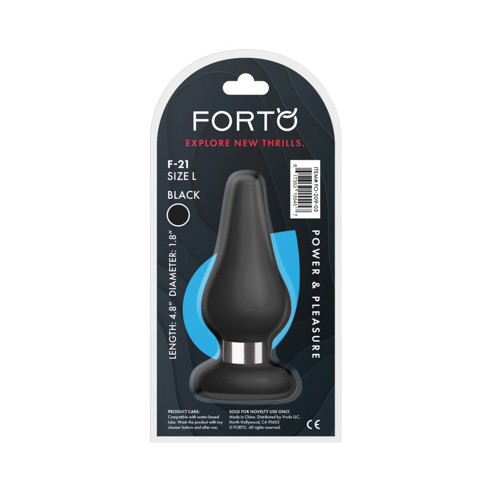 FORTO - F-21 TEAR DROP SILICONE ANAL PLUG LARGE BLACK