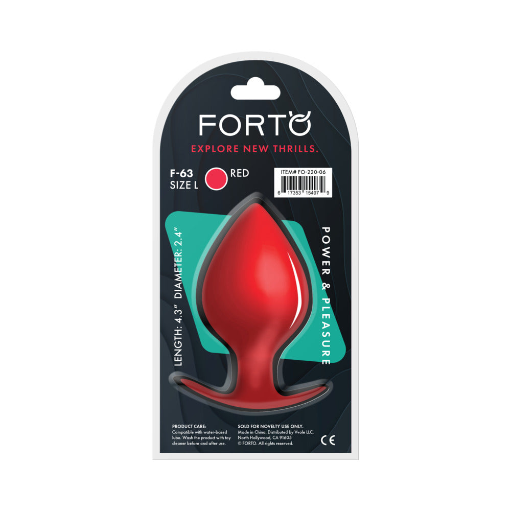 FORTO F-63 RATTLER SPADE SILICONE ANAL PLUG LARGE RED