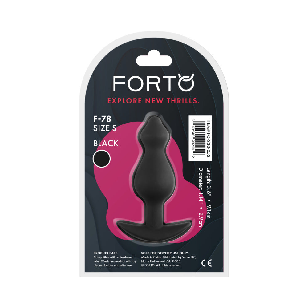 FORTO - F-78 POINTEE SILICONE ANAL PLUG SMALL BLACK