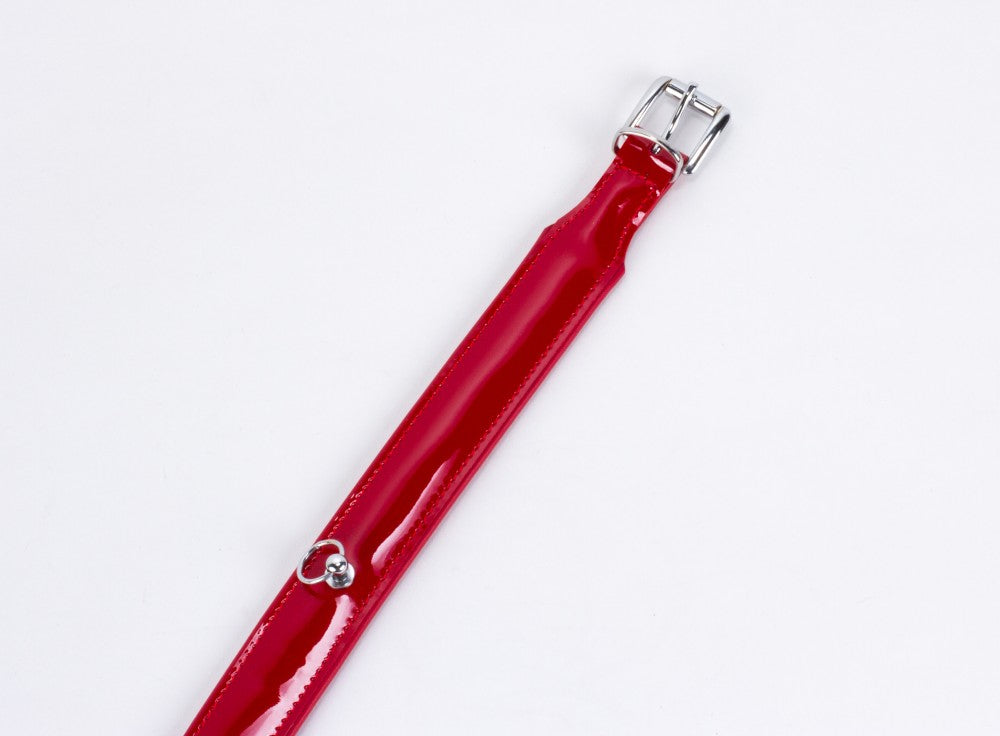 DEVIL STICKS - PATENT LEATHER WITH LAMB LEATHER BACKING RED