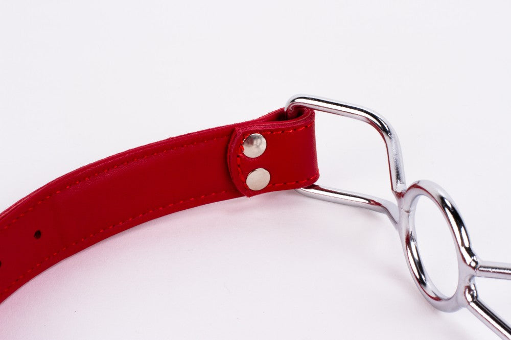 DEVIL STICKS - CALF SOFTY LEATHER TOP AND LAMB LEATHER PADDING WITH STAINLESS STEEL MOUTH PIECE RED