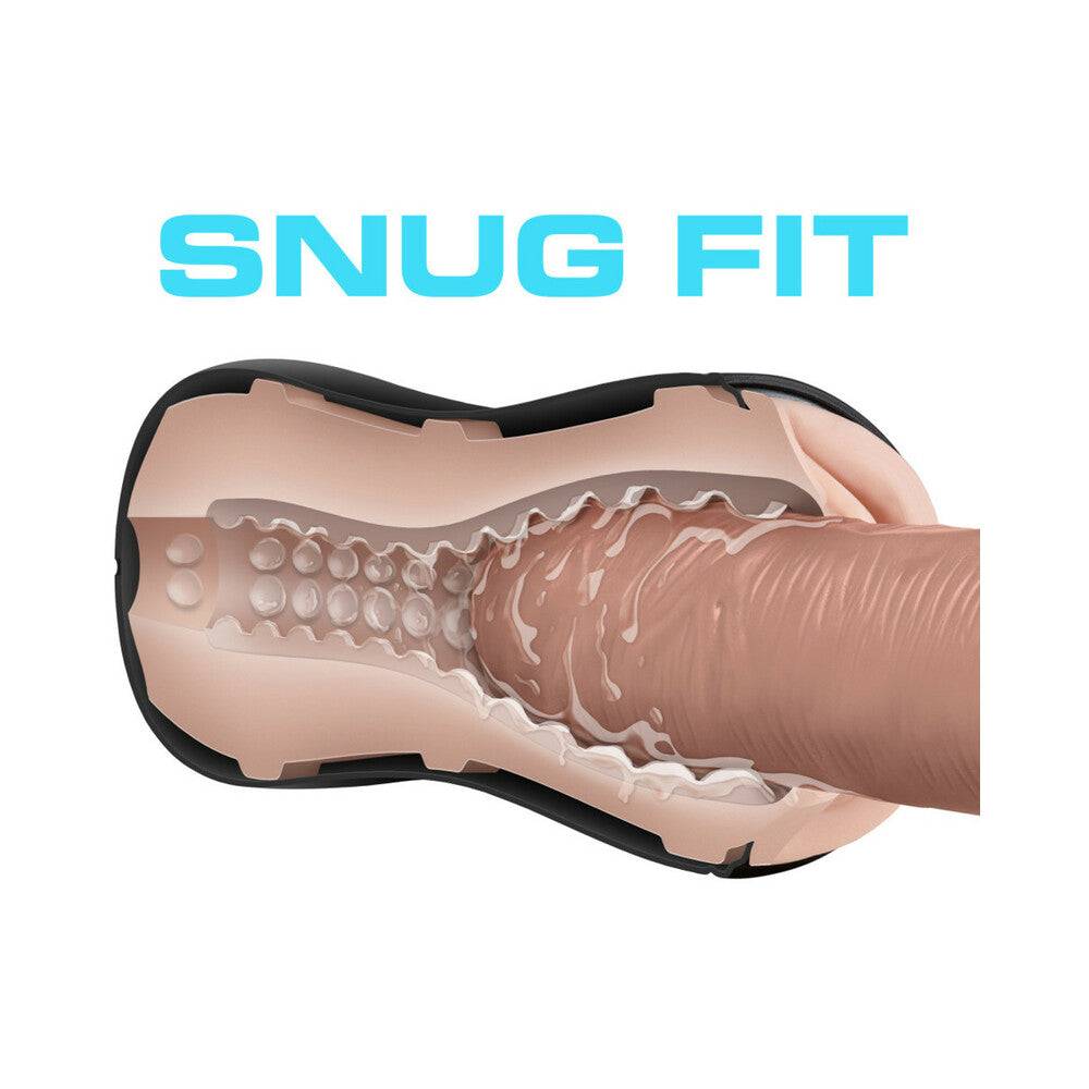 M FOR MEN SOFT + WET PUSSY WITH PLEASURE ORBS SELF-LUBRICATING VAGINA STROKER BEIGE