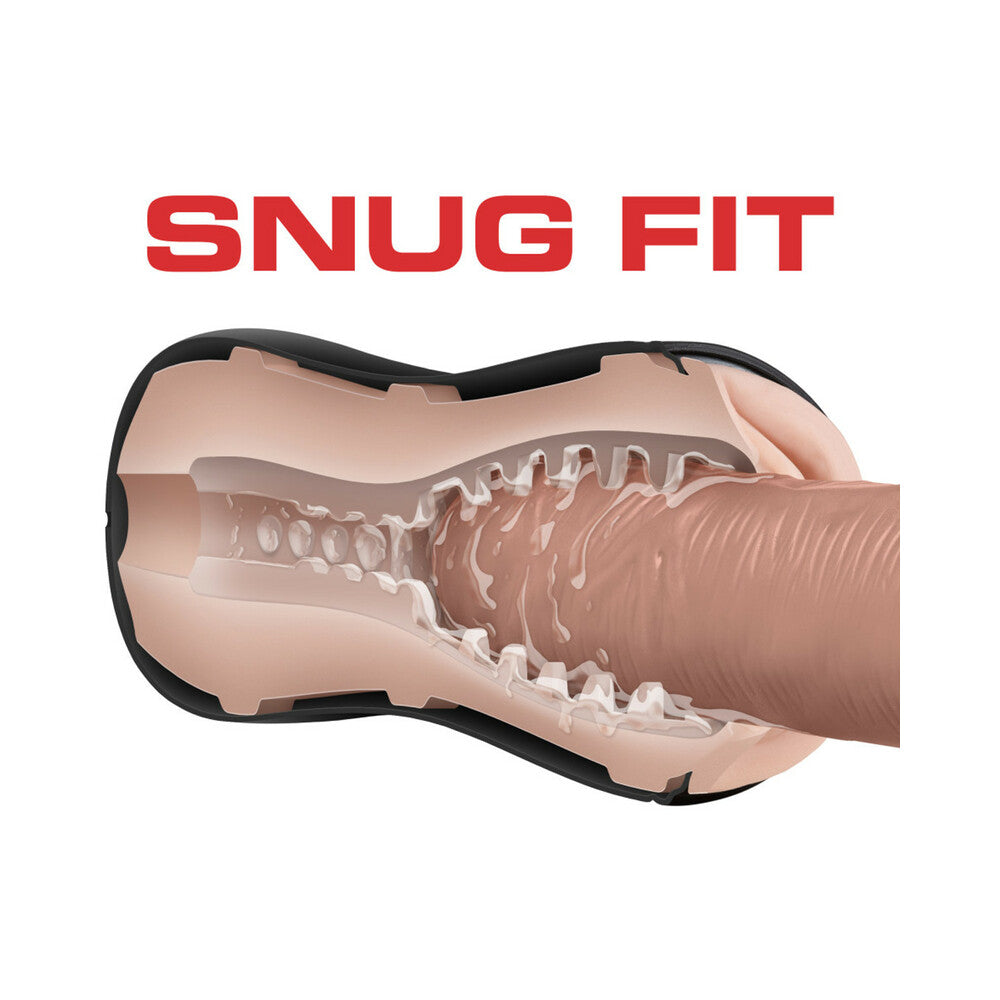 BLUSH - M FOR MEN SOFT + WET PUSSY WITH PLEASURE RIDGES & ORBS SELF-LUBRICATING VAGINA STROKER BEIGE