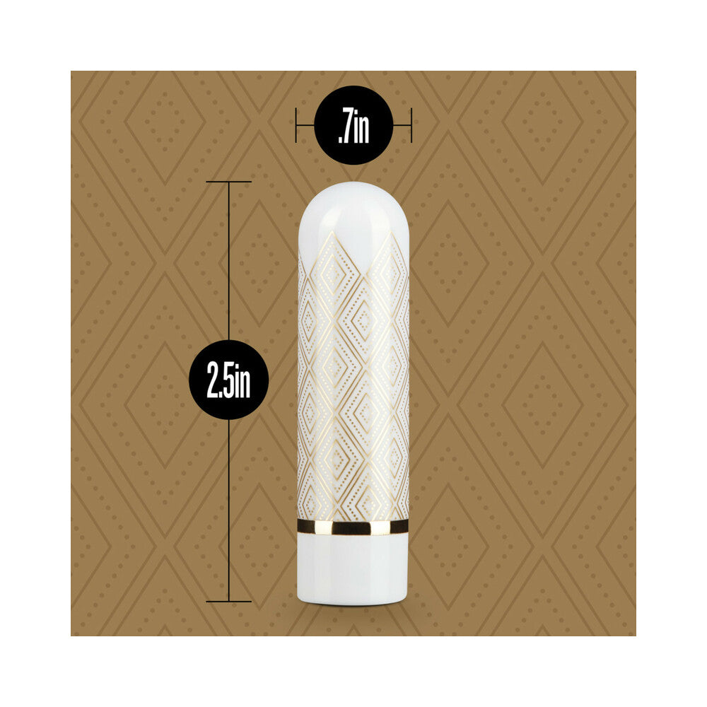 BLUSH THE COLLECTION GLITZY DECO RECHARGEABLE BULLET VIBRATOR WHITE