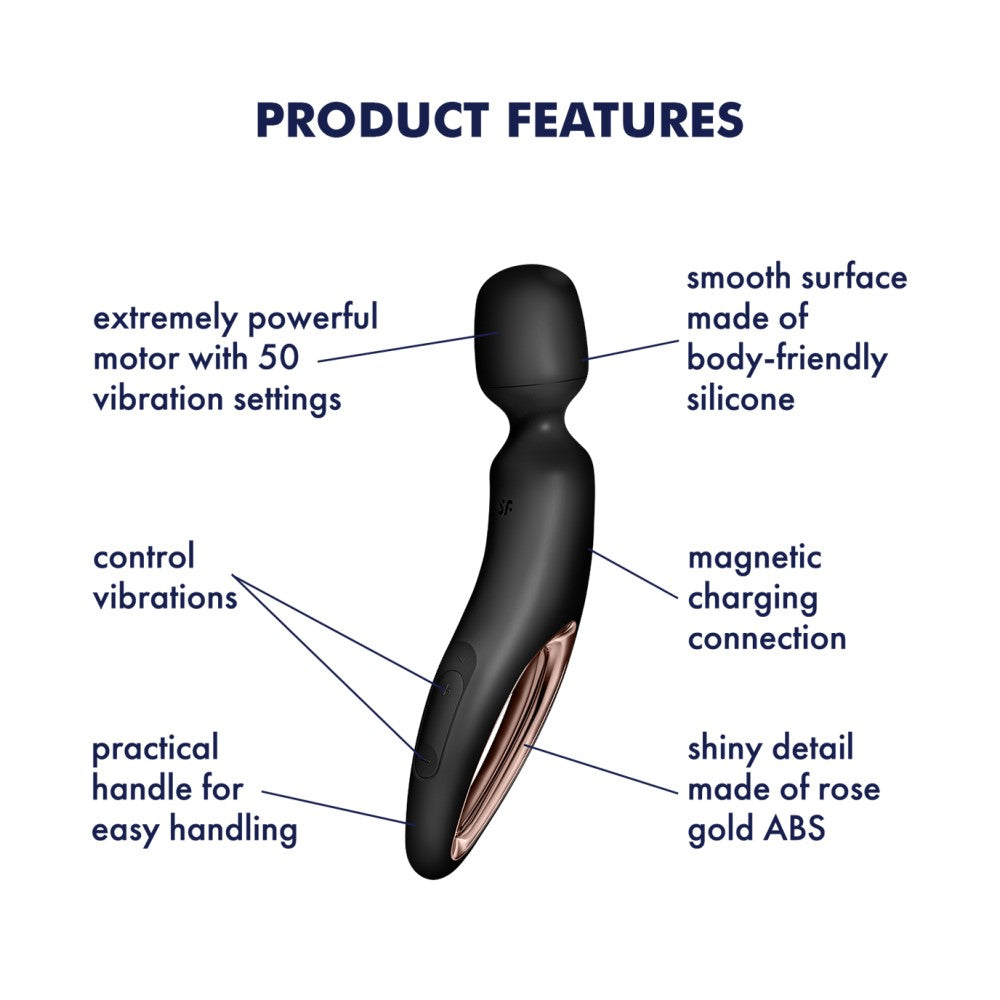 SATISFYER - WAND-ERLAND (BLACK/ROSEGOLD)