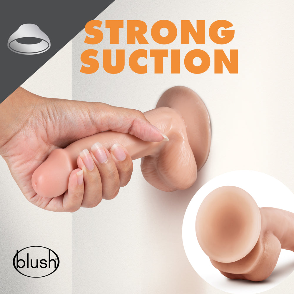 BLUSH - DR. SKIN DR. SPIN 6 IN. GYRATING REALISTIC DILDO WITH BALLS BEIGE