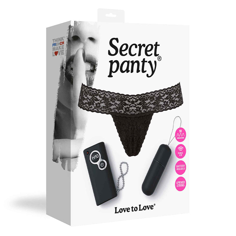 LOVE TO LOVE SECRET PANTY VIBRATING PANTY SET BLACK