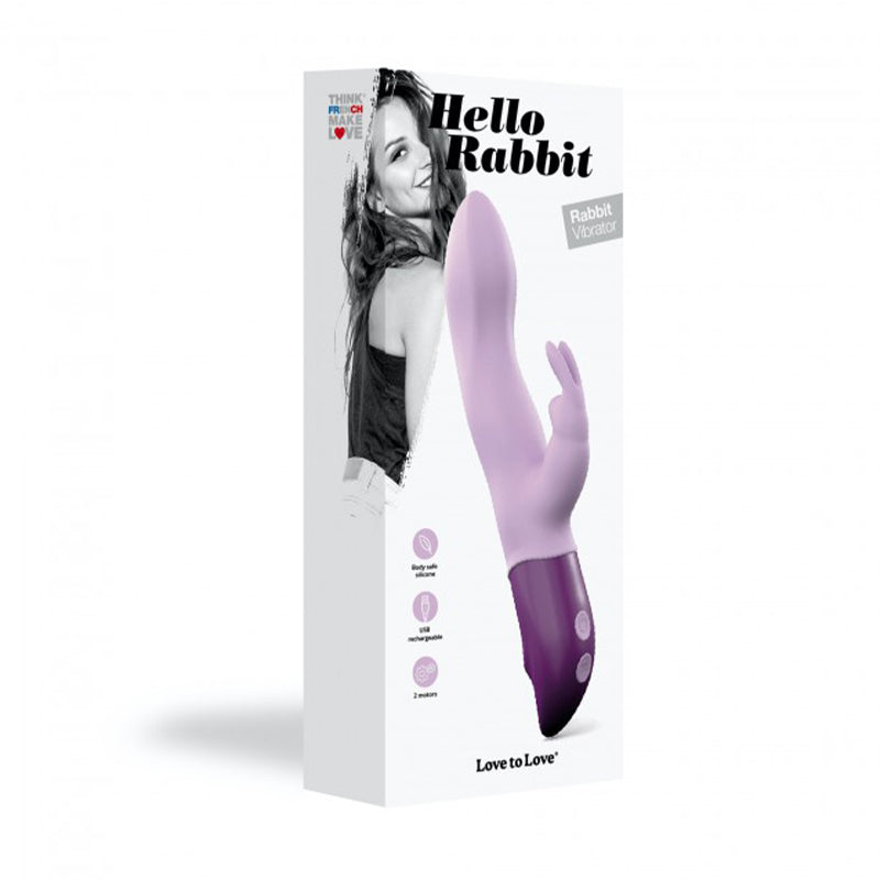 LOVELY PLANET - LOVE TO LOVE HELLO RABBIT RECHARGEABLE RABBIT VIBRATOR PURPLE