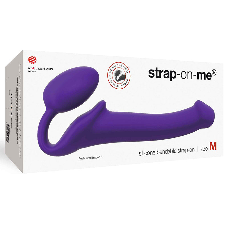 STRAP-ON-ME SEMI-REALISTIC BENDABLE SILICONE STRAP-ON PURPLE M