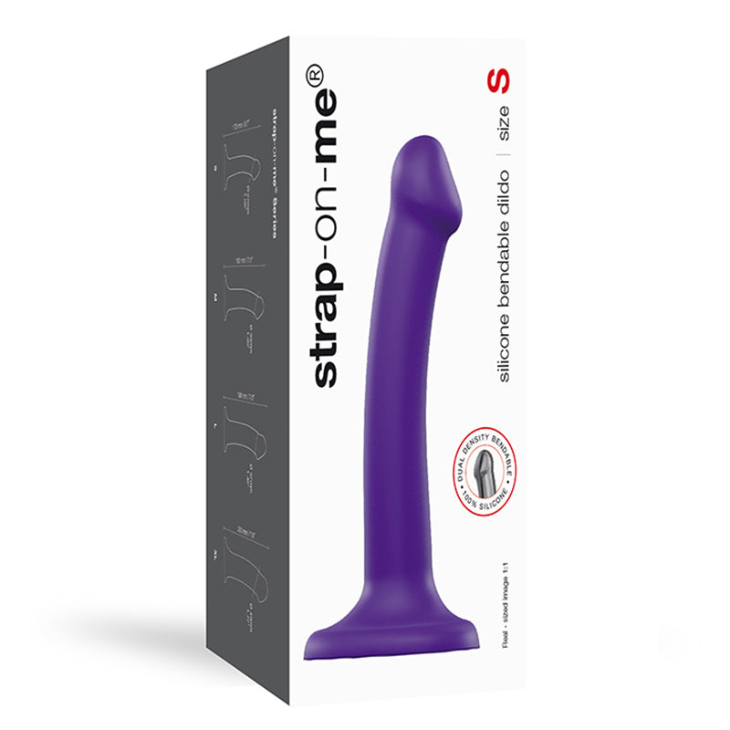 STRAP-ON-ME BENDABLE DUAL-DENSITY SILICONE SUCTION CUP DILDO PURPLE S