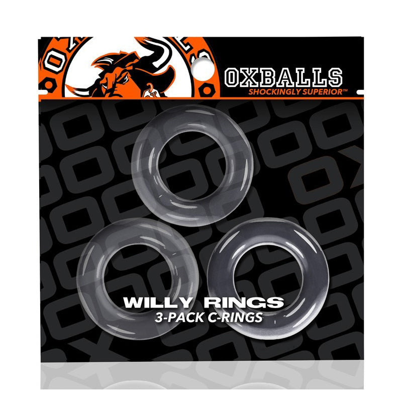 OXBALLS WILLY RINGS 3-PACK COCKRINGS O/S CLEAR