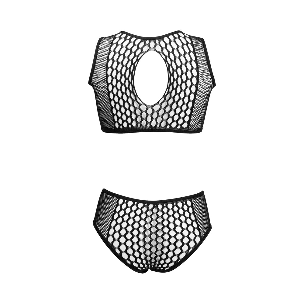 LE DESIR DUO KEY HOLE BRA SET BLACK O/S