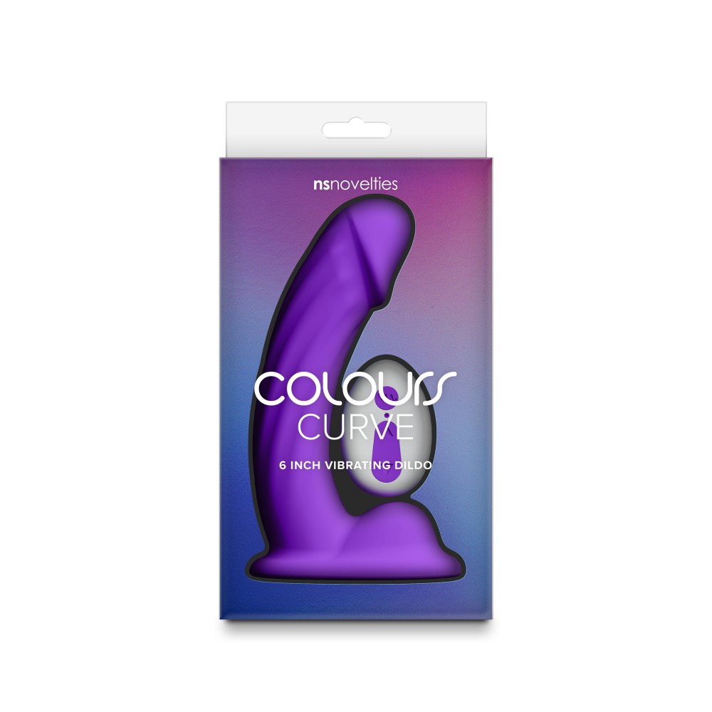 NS TOYS - COLOURS - CURVE - VIBRATING - 6" DILDO - PURPLE