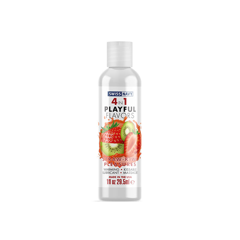 SWISS NAVY - 4 IN 1 PLAYFUL FLAVORS STRAW-KIWI PLEASURES 1 OZ.
