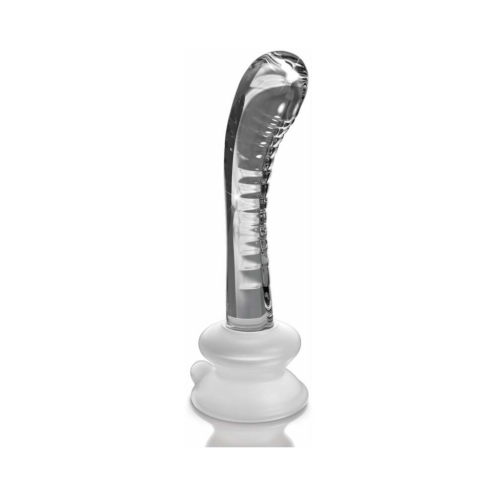 ICICLES NO. 88 CURVED GLASS G-SPOT MASSAGER WITH SUCTION CUP CLEAR