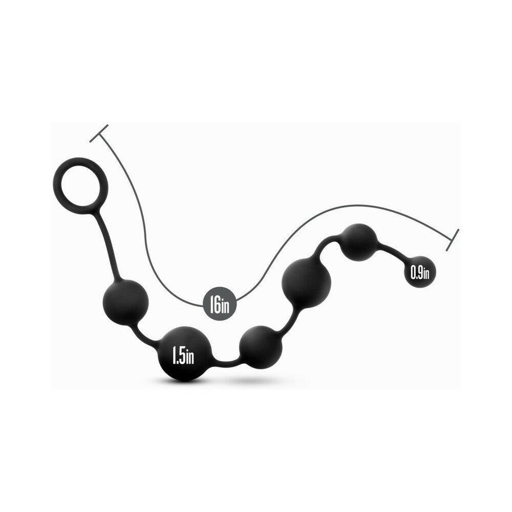BLUSH - ANAL ADVENTURES PLATINUM SILICONE LARGE ANAL BEADS BLACK