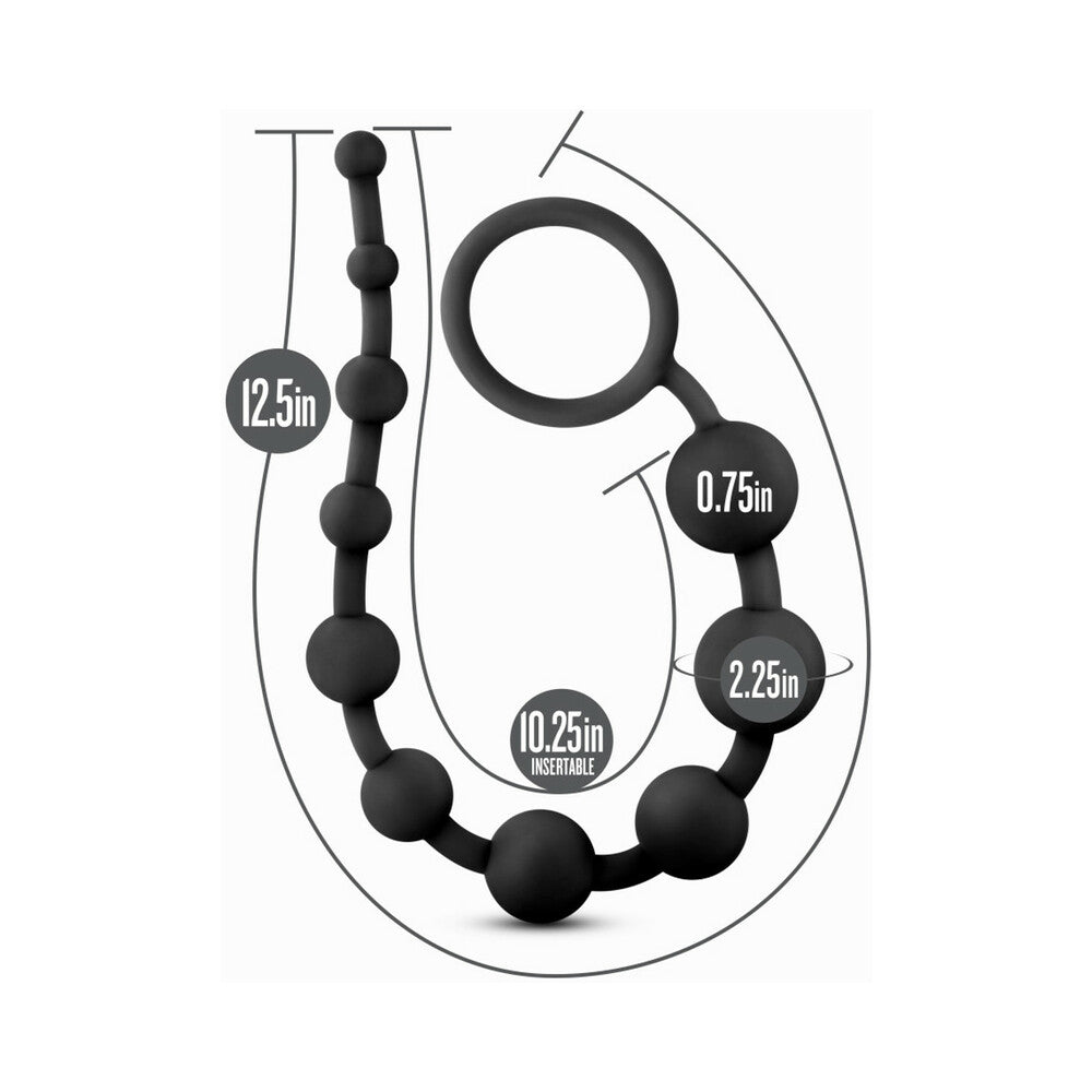 ANAL ADVENTURES PLATINUM SILICONE 10 ANAL BEADS BLACK