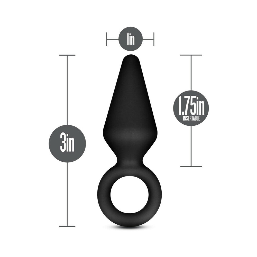ANAL ADVENTURES PLATINUM SILICONE LOOP PLUG SMALL BLACK