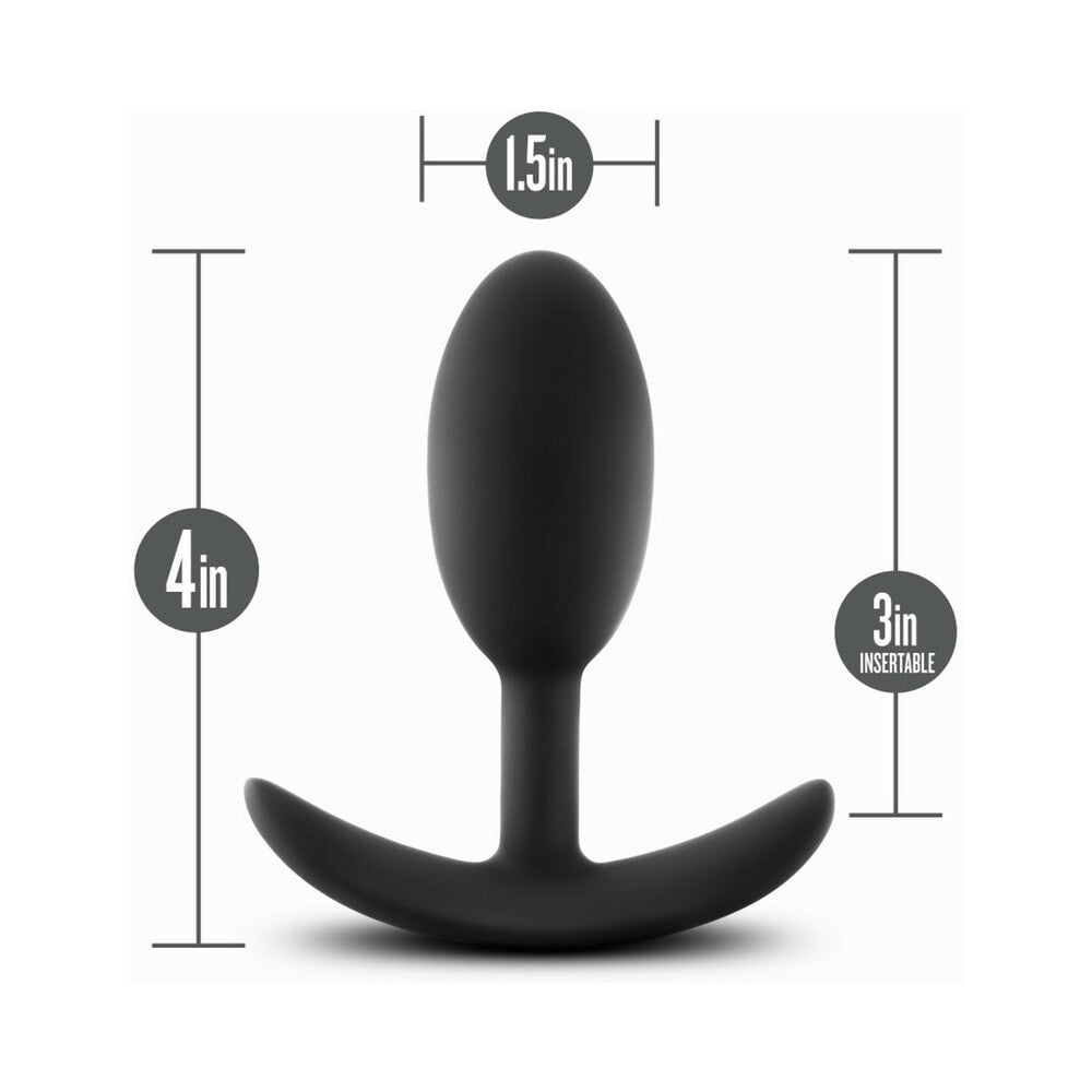 BLUSH - ANAL ADVENTURES PLATINUM SILICONE WEIGHTED VIBRA PLUG DELGADO MEDIANO NEGRO