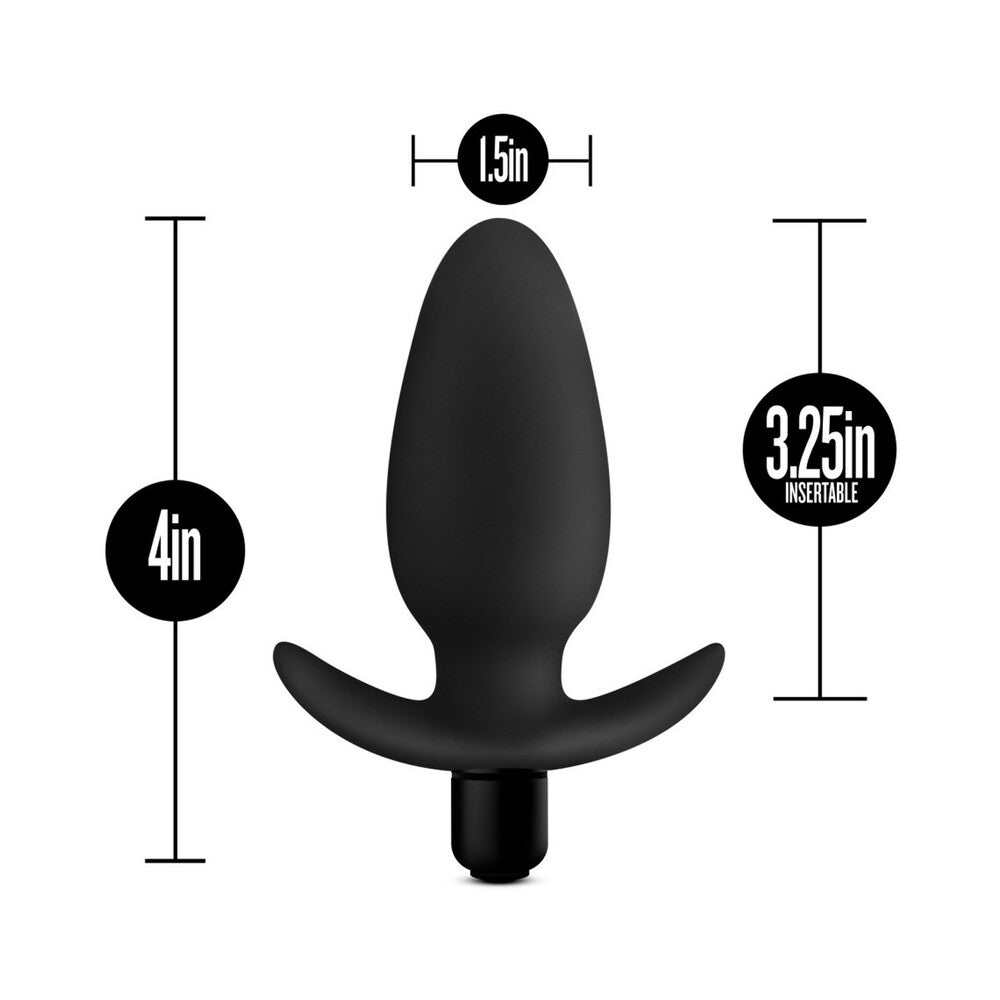 BLUSH - ANAL ADVENTURES PLATINUM SILICONE VIBRATING SADDLE PLUG BLACK