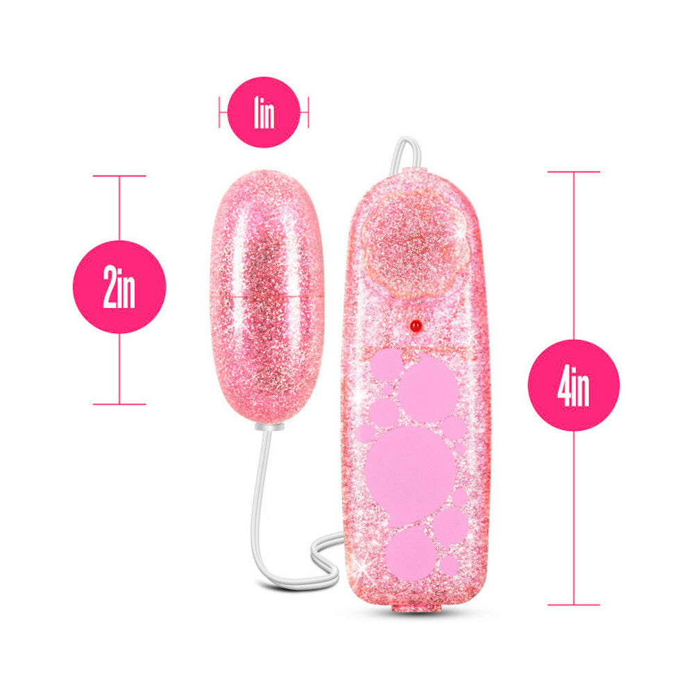 BLUSH - B YOURS GLITTER POWER BULLET REMOTE-CONTROLLED EGG VIBRATOR PINK