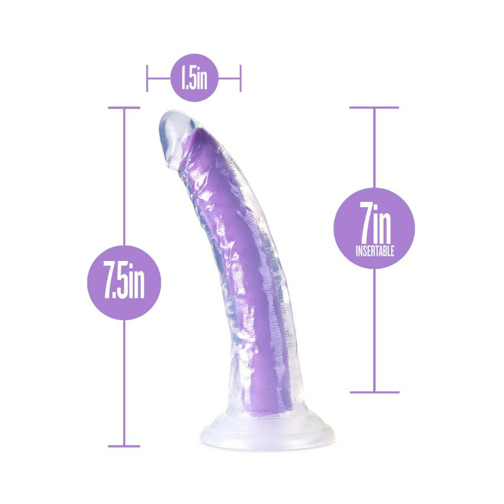 BLUSH - NEO ELITE GLOW IN THE DARK LIGHT 7 IN. SILICONE DUAL-DENSITY DILDO NEON PURPLE