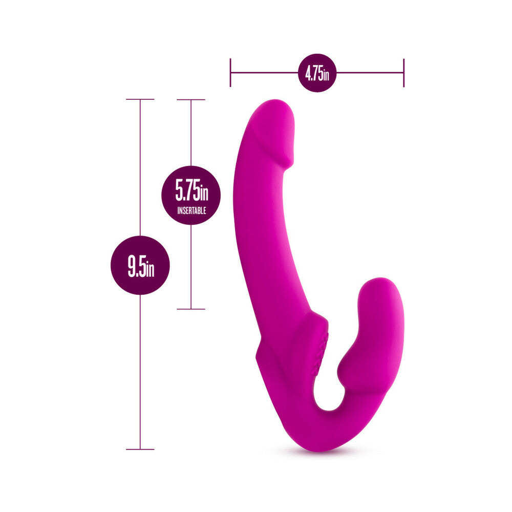 BLUSH - TEMPTASIA ESTELLA 9.5 IN. SILICONE STRAPLESS STRAP-ON DILDO WITH BULLET VIBRATOR PINK