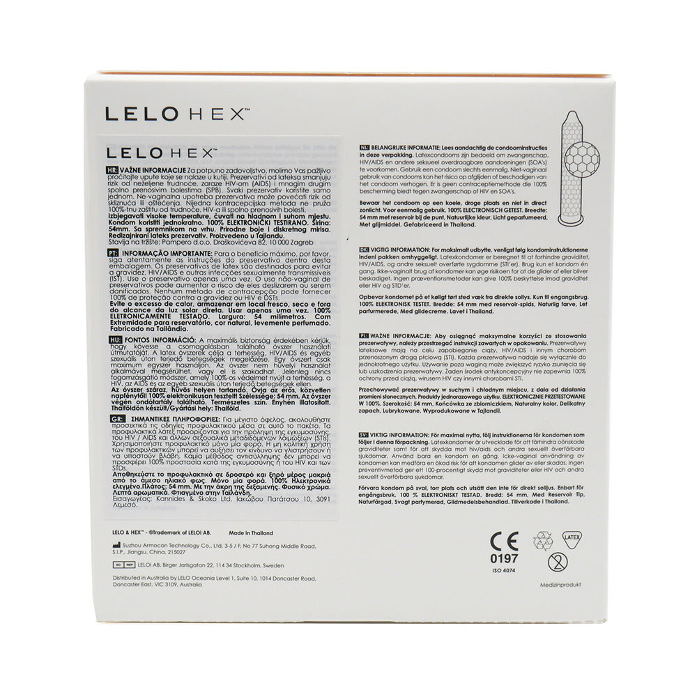 LELO - HEX CONDOM BOX 36 UNITS