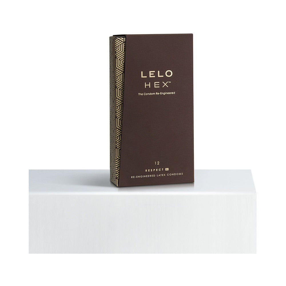 LELO HEX RESPECT XL LUBRICATED LATEX CONDOMS 12-PACK