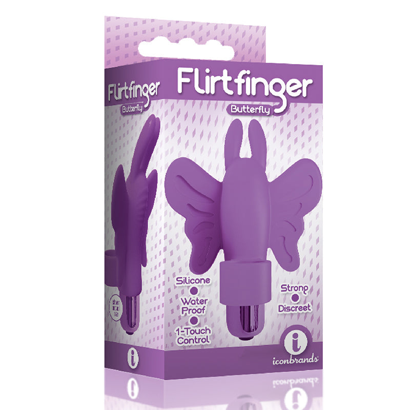 THE 9''S FLIRT FINGER BUTTERFLY FINGER VIBRATOR PURPLE