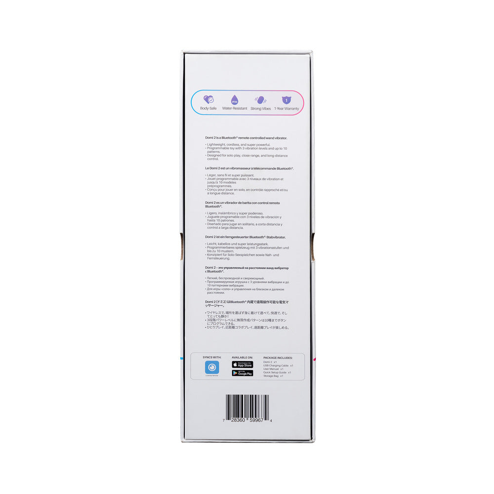 LOVENSE - DOMI 2 BLUETOOTH PROGRAMMABLE WAND VIBRATOR