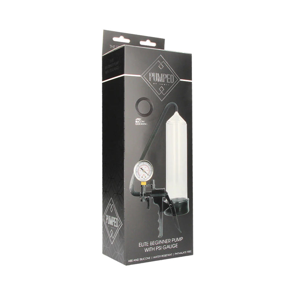 PUMPED ELITE BEGINNER PUMP WITH PSI GAUGE CLEAR