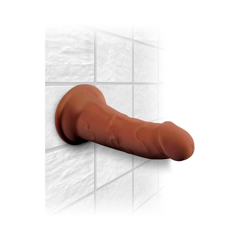 PIPEDREAM - KING COCK PLUS 6 IN. TRIPLE DENSITY COCK REALISTIC DILDO WITH SUCTION CUP BROWN