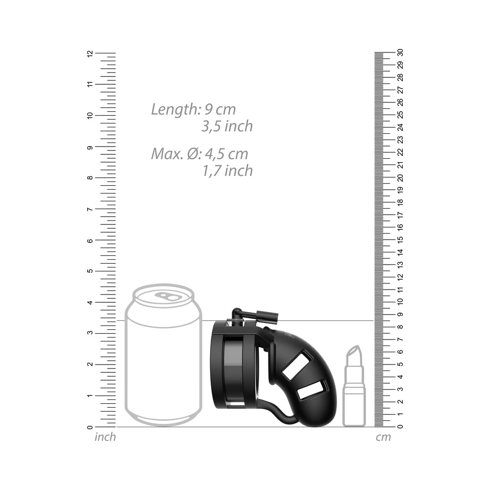 SHOTS - MANCAGE MODEL 18 ADJUSTABLE 3.5 IN. SILICONE BALLSPLITTER COCK CAGE BLACK