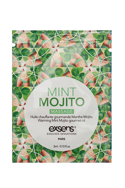 EXSENS - WARMING GOURMET MASSAGE OIL MINT MOJITO SACHET 3 ML.